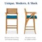Best Choice Products Set of 2 Outdoor Acacia Wood Bar Stools Bar Chairs w/ Weather-Resistant Cushions